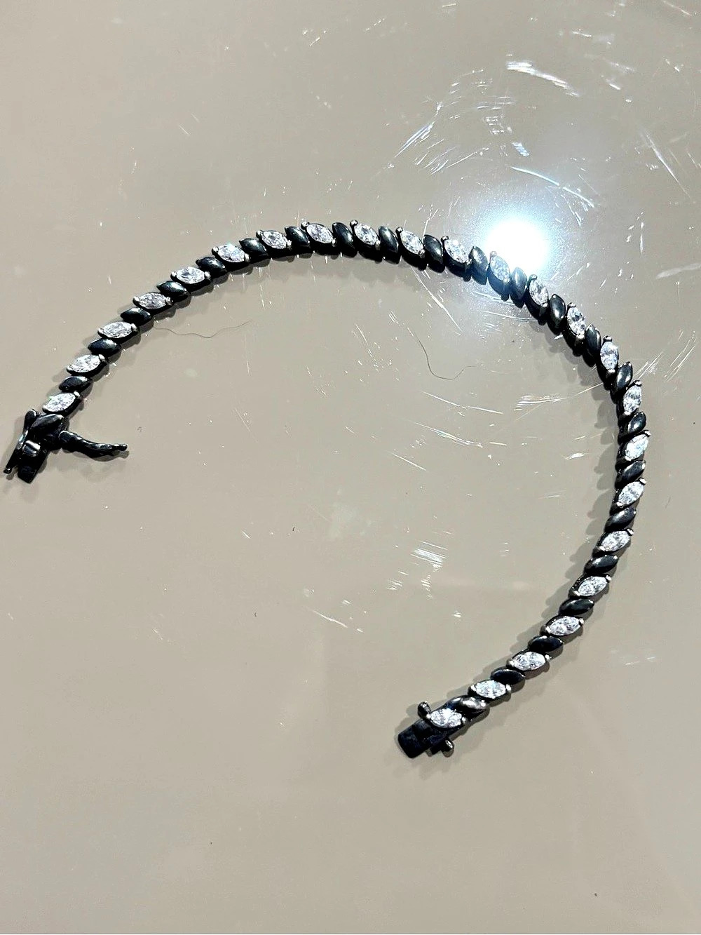 Black & Silver Link Bracelet Like New